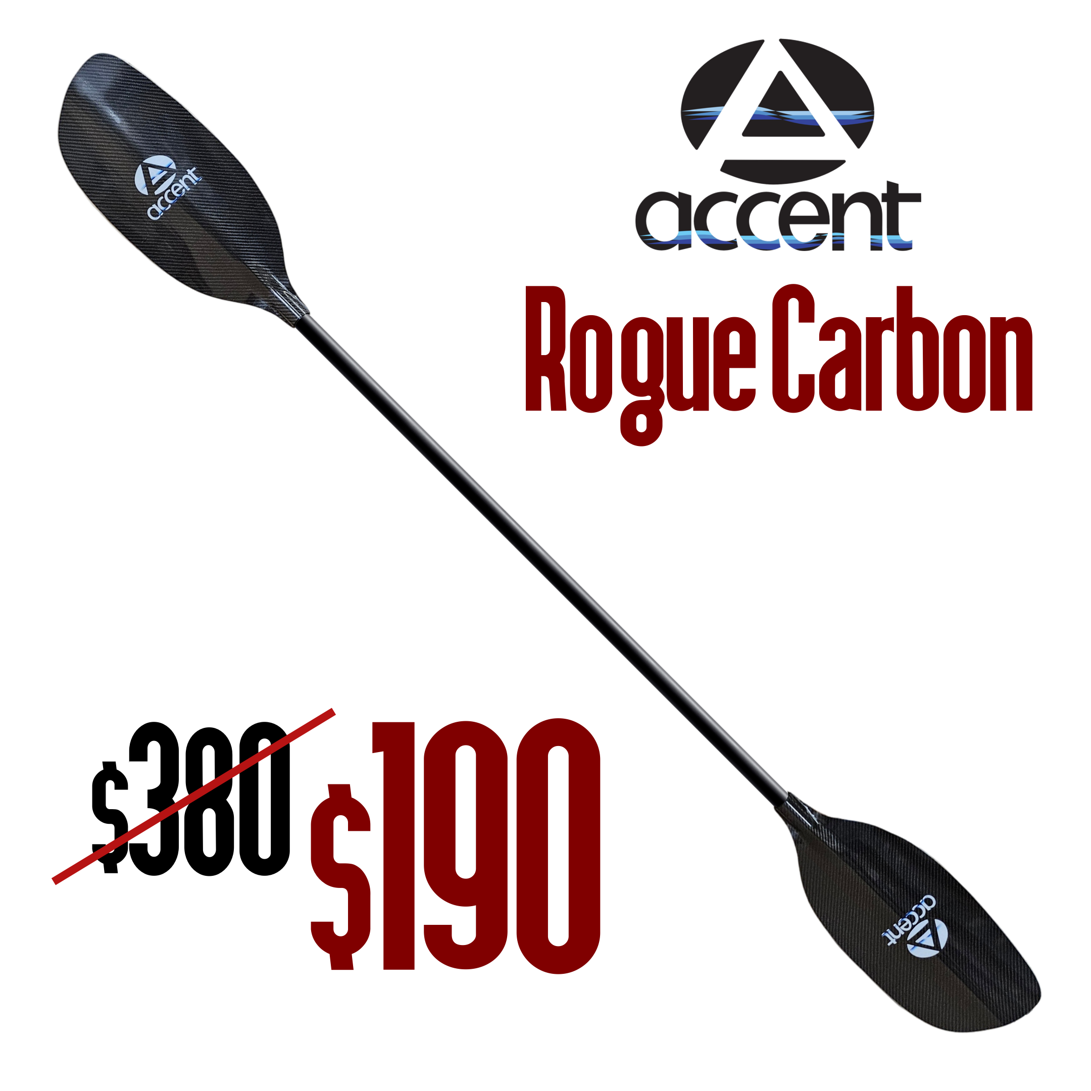 Rogue Carbon 1-Piece Whitewater Kayak Paddle